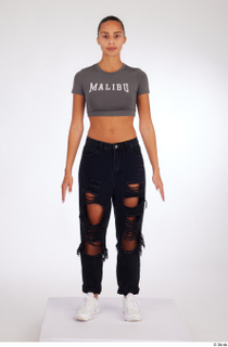 Jade black ripped jeans casual dressed grey Malibu sports bra…